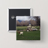 Ziegen auf einem Klotz Button (Vorne & Hinten)