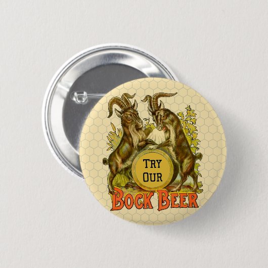 Ziegen Bock-Bierwerbung Button (Vorne & Hinten)