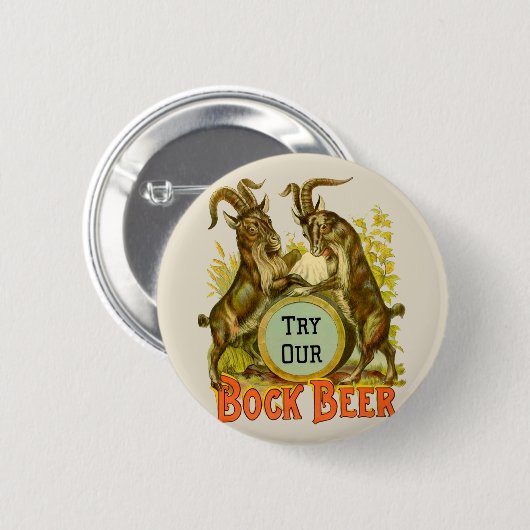 Ziegen Bock-Bierwerbung Button (Vorne & Hinten)
