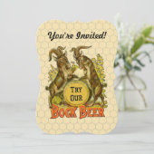 Ziegen Bock-Bierwerbung Einladung (Stehend Vorderseite)