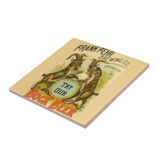 Ziegen Bock-Bierwerbung Fliese (Seite)