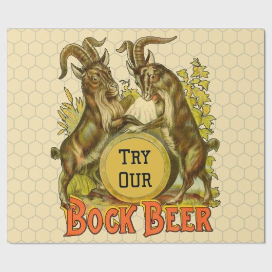 Ziegen Bock-Bierwerbung Geschenkpapier (Flach)