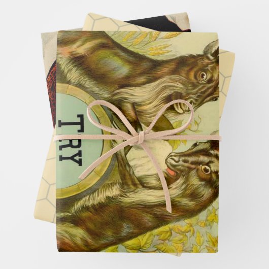 Ziegen Bock-Bierwerbung Geschenkpapier Set (Beispiel)