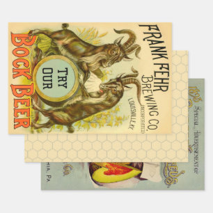 Ziegen Bock-Bierwerbung Geschenkpapier Set