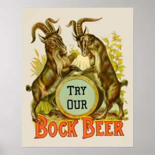 Ziegen Bock-Bierwerbung Poster