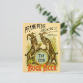 Ziegen Bock-Bierwerbung Postkarte (Stehend Vorderseite)