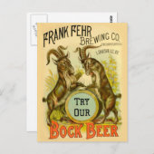 Ziegen Bock-Bierwerbung Postkarte (Vorne/Hinten)