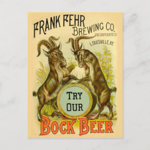 Ziegen Bock-Bierwerbung Postkarte