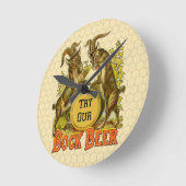 Ziegen Bock-Bierwerbung Runde Wanduhr (Winkel)