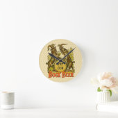 Ziegen Bock-Bierwerbung Runde Wanduhr (Zuhause)