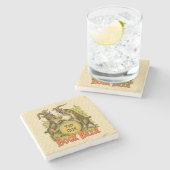 Ziegen Bock-Bierwerbung Steinuntersetzer (Seitenansicht)