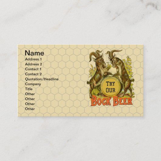 Ziegen Bock-Bierwerbung Visitenkarte (Vorderseite)
