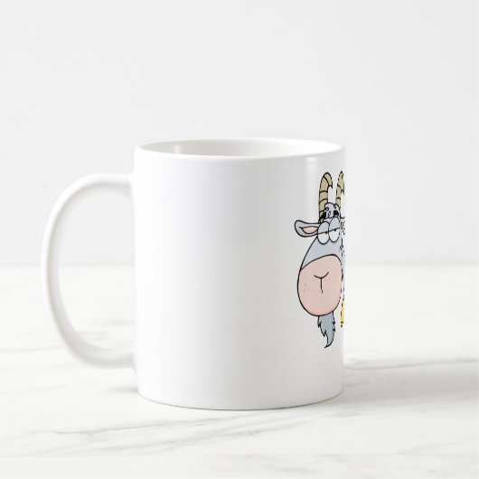 Ziegen-Cartoon-Charakter Kaffeetasse (Links)