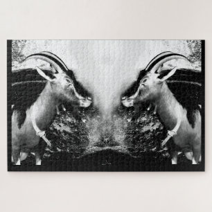 Ziegen, die sich in der Nachtkunst abheben Puzzle