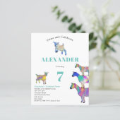 Ziegen farbenfrohe Geburtstagsparty (Stehend Vorderseite)