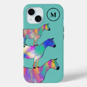 Ziegen Farbige Farmart Monogram Case-Mate iPhone Hülle (Rückseite)