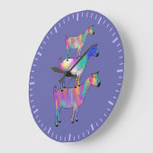 Ziegen farbige niedliche Abbildung Große Wanduhr (Winkel)