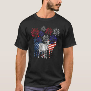 Ziegen-Feuerwerk-Tier Frohes 4. Juli T-Shirt