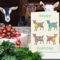 Ziegen Funny Colorful Animal Art Spaß Geburtstag