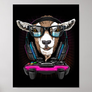 Ziegen-Gamer-PC-Computer-Videospiel-Liebhaber-Stre Poster