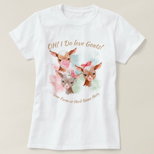 ZIEGEN | IHR TEXT Boho Adorable Kid Goats T-Shirt (Design vorne)