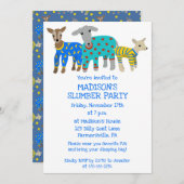 Ziegen in Pajamas Kids Slumber Party Einladung (Vorne/Hinten)