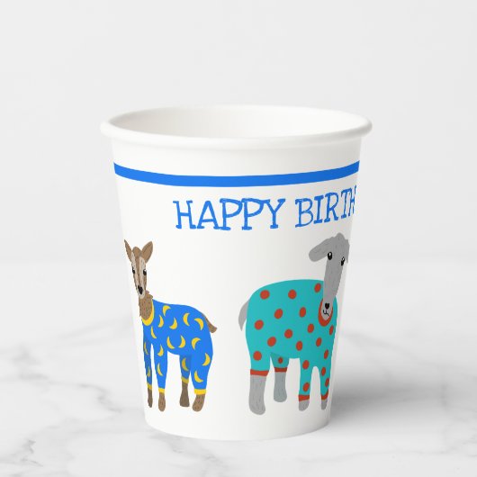 Ziegen in Pajamas Kids Slumber Party Pappbecher (Vorderseite)