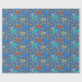 Ziegen in Pajamas mit Stars Blue Gemustert Geschenkpapier (Flach)