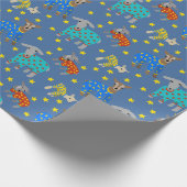Ziegen in Pajamas mit Stars Blue Gemustert Geschenkpapier (Ecke)