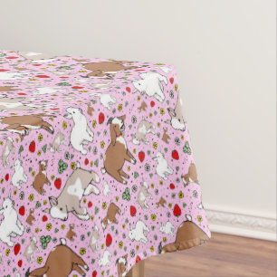 Ziegen in Rosa Tischdecke