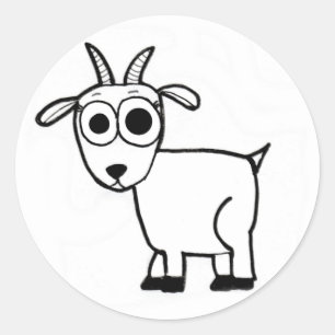 Ziegen-Kontur Runder Aufkleber
