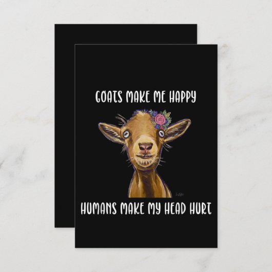 Ziegen machen mich glücklich, lange dankeskarte (Vorne/Hinten)