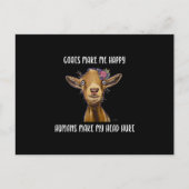 Ziegen machen mich glücklich, lange zu ziehen ankündigungspostkarte (Vorderseite)