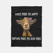 Ziegen machen mich glücklich, lange zu ziehen fleecedecke (Vorderseite)