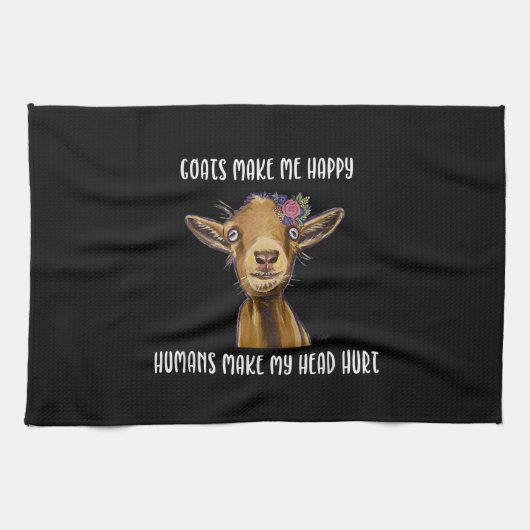 Ziegen machen mich glücklich, lange zu ziehen geschirrtuch (Horizontal)