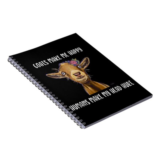Ziegen machen mich glücklich, lange zu ziehen notizblock (Rechte Seite)