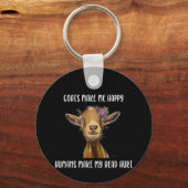 Ziegen machen mich glücklich, lange zu ziehen schlüsselanhänger (Vorderseite)