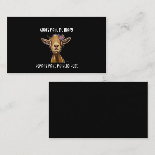 Ziegen machen mich glücklich, lange zu ziehen visitenkarte (Vorne/Hinten)