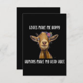 Ziegen machen mich glücklich, Ziege lange Begleitkarte (Vorne/Hinten)