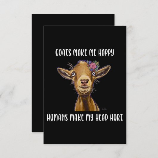 Ziegen machen mich glücklich, Ziege lange Begleitkarte (Vorne/Hinten)