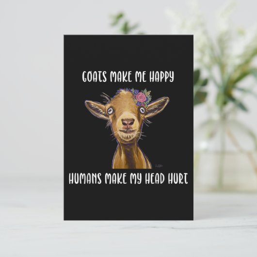 Ziegen machen mich glücklich, Ziege lange Begleitkarte (Stehend Vorderseite)