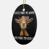 Ziegen machen mich glücklich, Ziege lange Keramik Ornament (Links)
