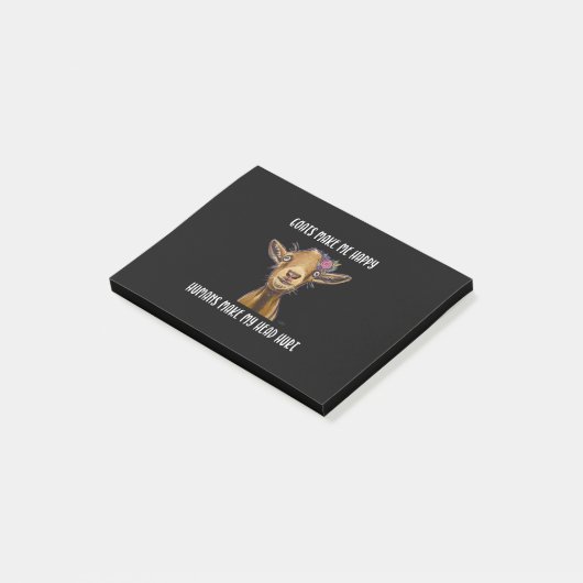 Ziegen machen mich glücklich, Ziege lange Post-it Klebezettel (angewinkelt)