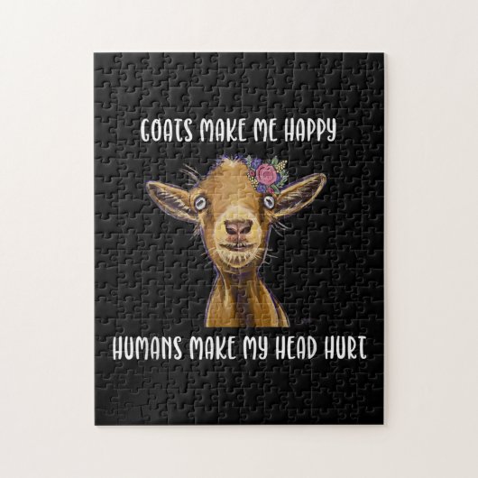 Ziegen machen mich glücklich, Ziege lange Puzzle (Vertikal)