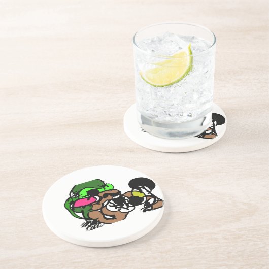 Ziegen machen Spaß Getränkeuntersetzer (Seite)