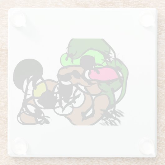 Ziegen machen Spaß Glasuntersetzer (Rückseite)