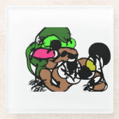 Ziegen machen Spaß Glasuntersetzer (Vorderseite)