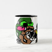 Ziegen machen Spaß Zweifarbige Tasse (Mittel)