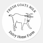 Ziegen Milch Firmenname Runder Aufkleber (Vorderseite)