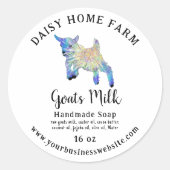 Ziegen Milch Seife Firmenname Website Inhaltsstoff Runder Aufkleber (Vorderseite)